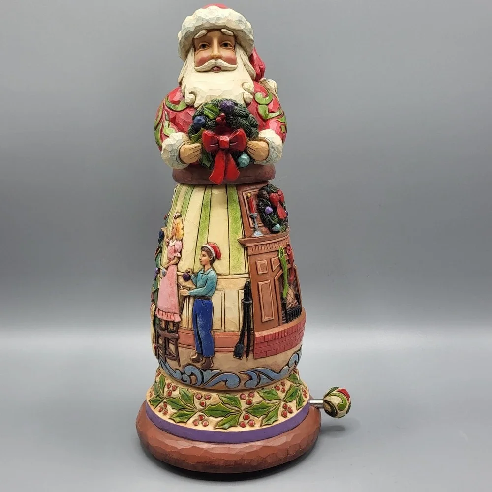 Jim Shore Heartwood Creek Santa Musical Figurine All Is Merry And Bright 10 inch